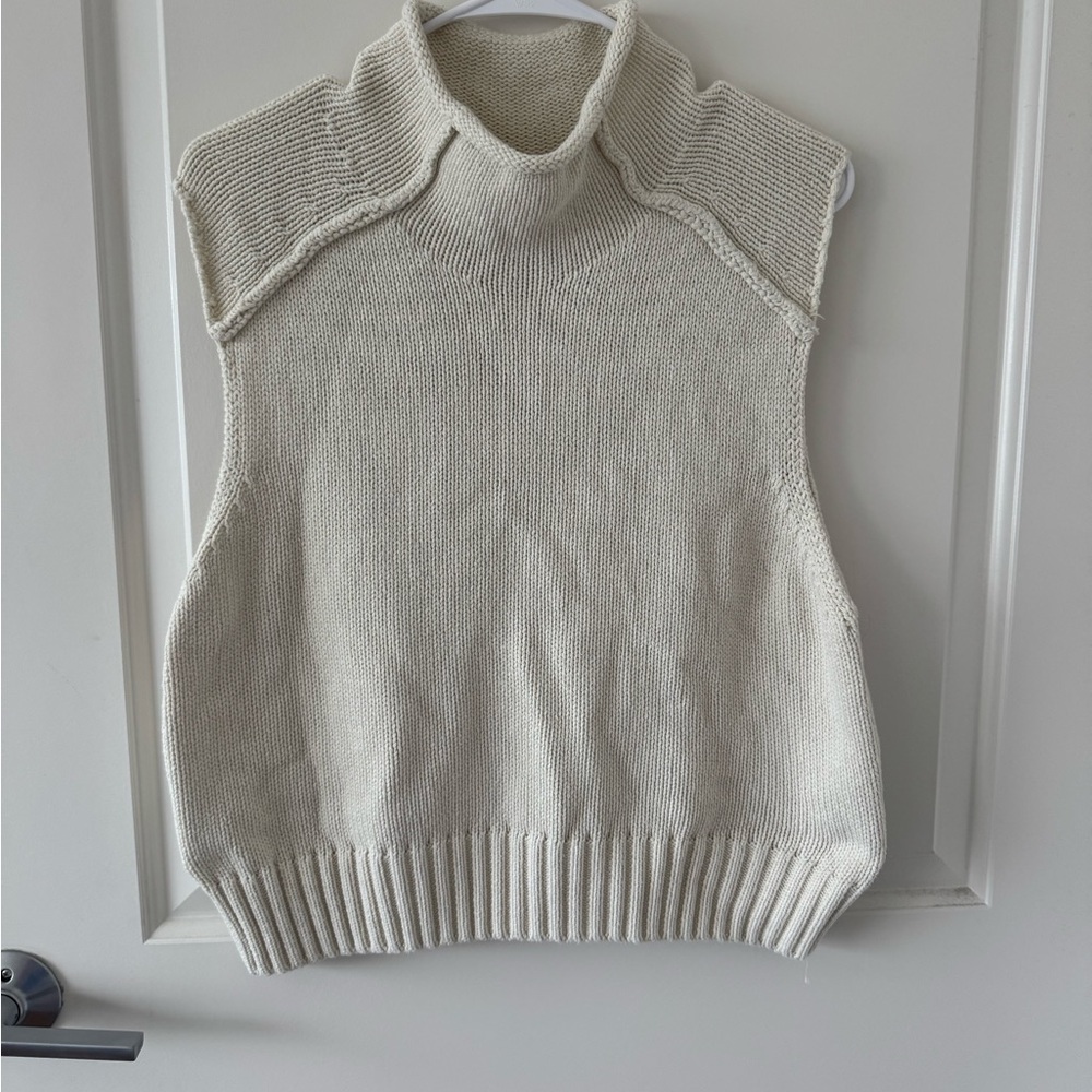 Zara Cream Turtleneck Sweater Vest